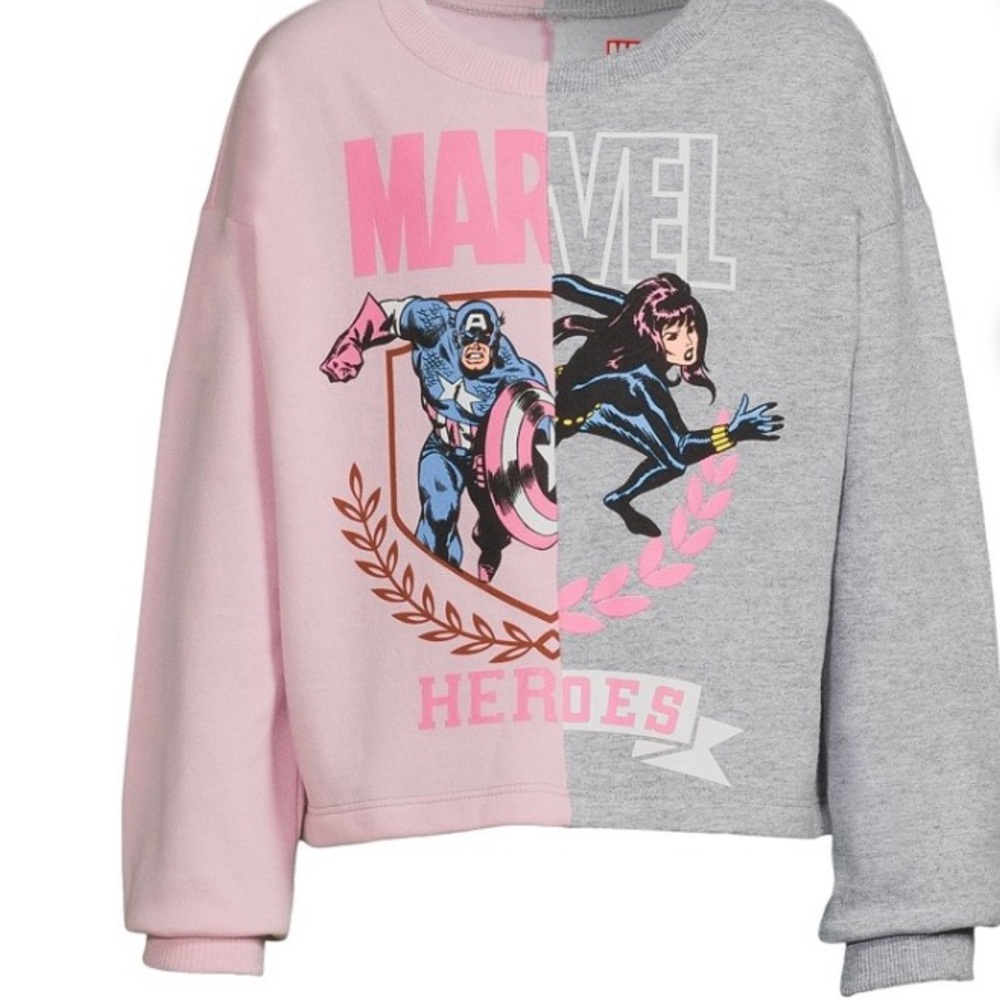 Marvel Heroes Pink and Gray Sweatshirt